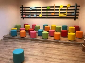 Silindir Renkli Oturma Pufları Çap 35 cm*40 h