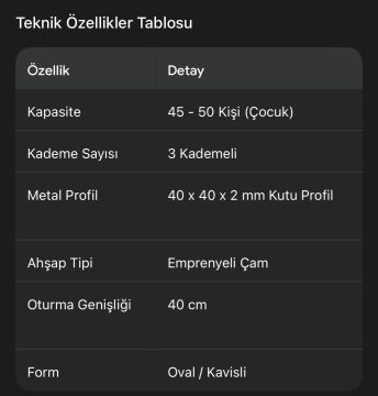 Amfi oturma oval dış mekan